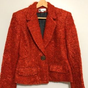 Vintage Albantii Women’s Red Jacket with Shoulder Pads Size L